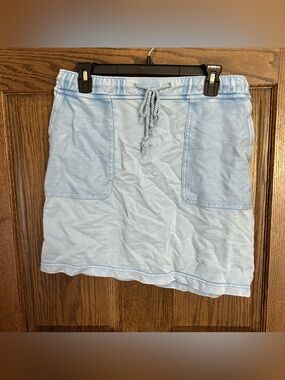 J. Jill Light Blue Drawstring Pocket Skirt